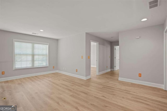 empty room featuring light wood-type flooring