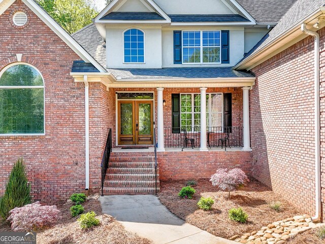 exterior space featuring covered porch