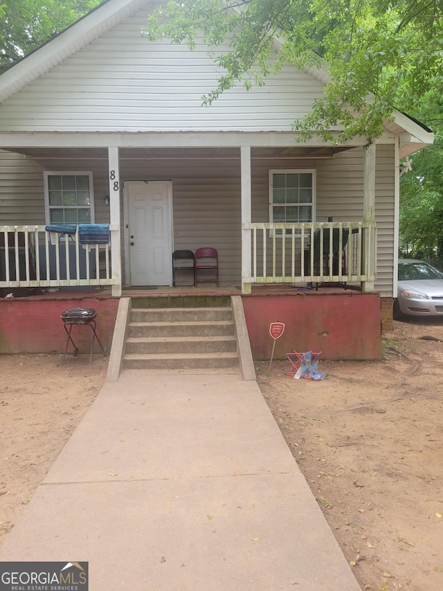 bungalow-style house featuring a porch