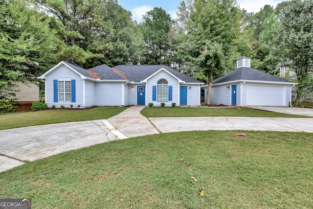 ranch-style home featuring a front yard