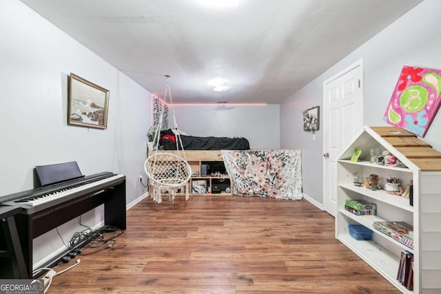 game room featuring wood-type flooring