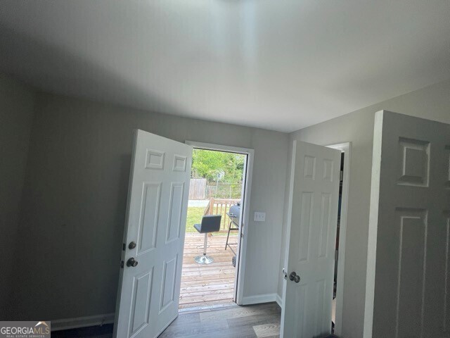 foyer with light hardwood / wood-style flooring