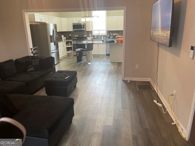 living room featuring hardwood / wood-style flooring