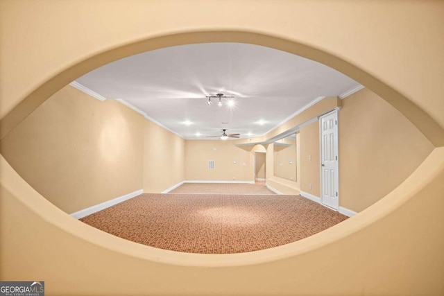 interior space with crown molding