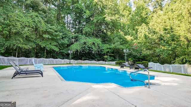 view of pool featuring a patio area