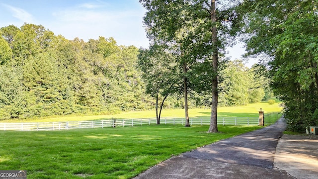 view of community with a lawn