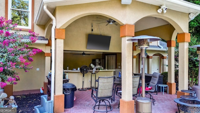 view of patio / terrace featuring a bar