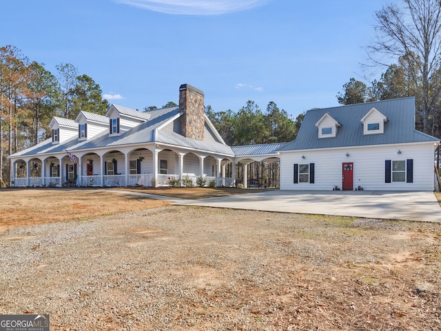 exterior space with covered porch