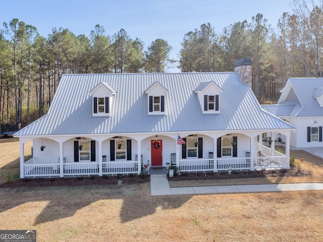 view of front of property with a porch