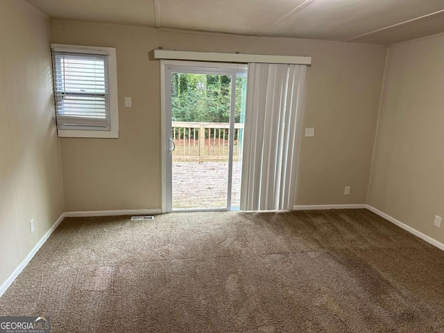 view of carpeted empty room