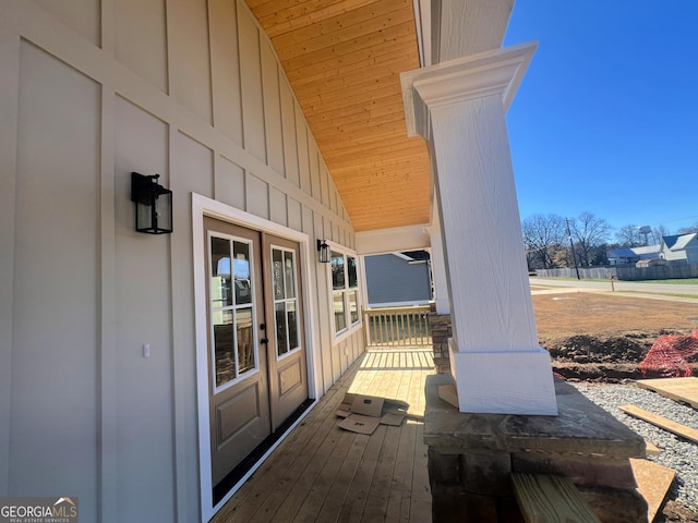 deck featuring a porch