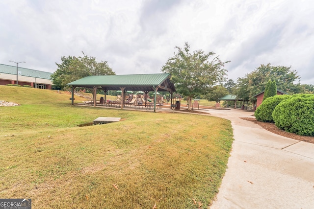 view of yard featuring a gazebo