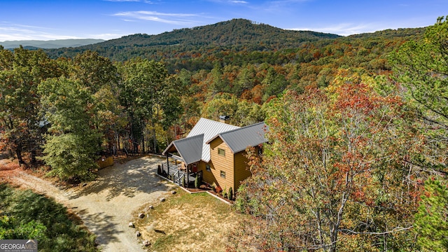 bird's eye view with a mountain view