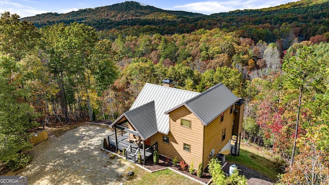 bird's eye view with a mountain view