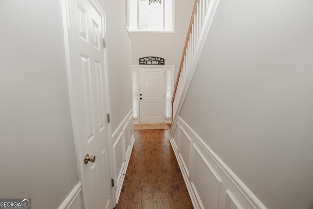 interior space featuring dark wood-type flooring