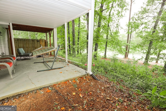 view of patio / terrace with fence