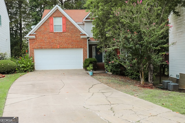 view of front of house with a garage