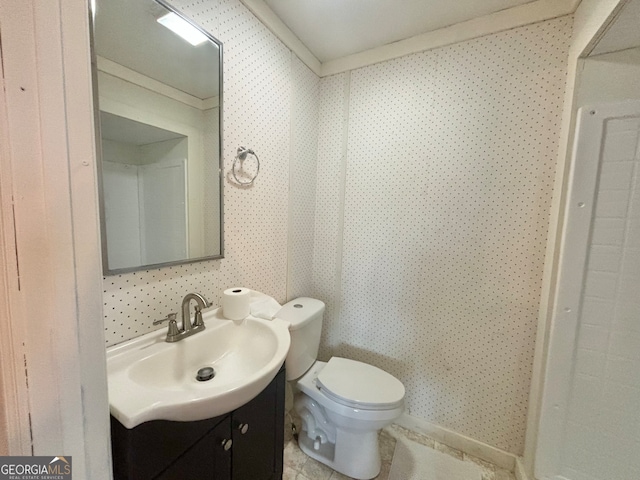 bathroom with toilet and vanity