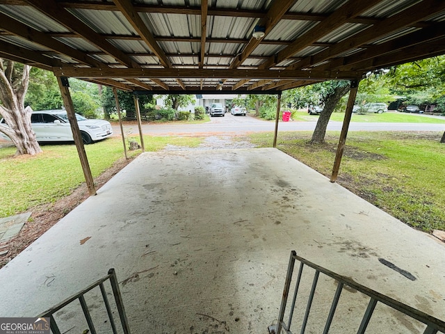 view of patio featuring a carport