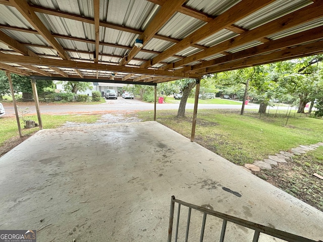 view of patio with a carport