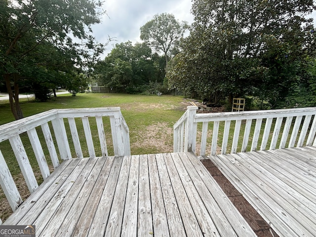 deck with a lawn