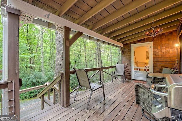 view of wooden deck