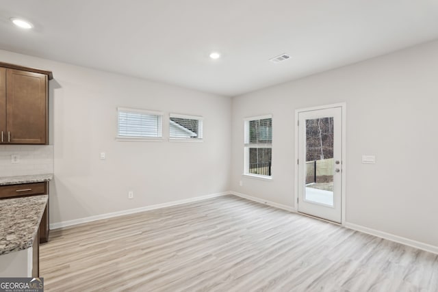 interior space featuring light wood-type flooring