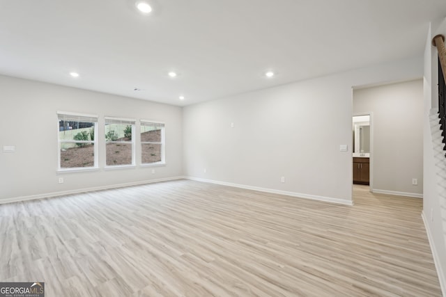 empty room featuring light wood-type flooring