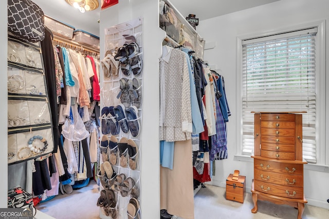 view of walk in closet