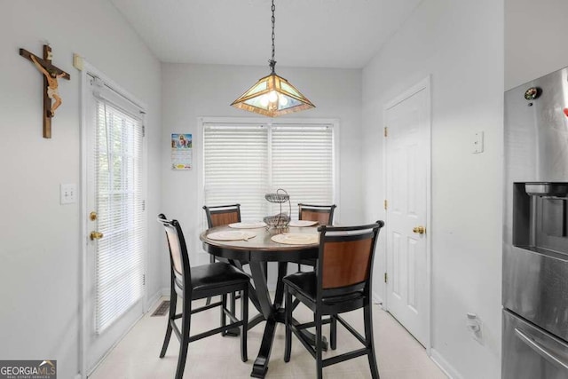 view of tiled dining area