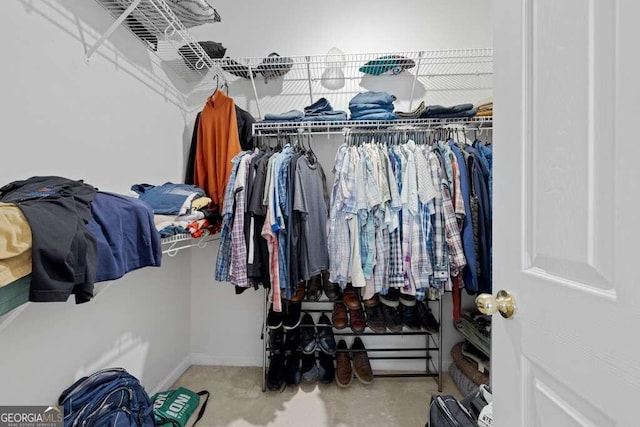 view of walk in closet