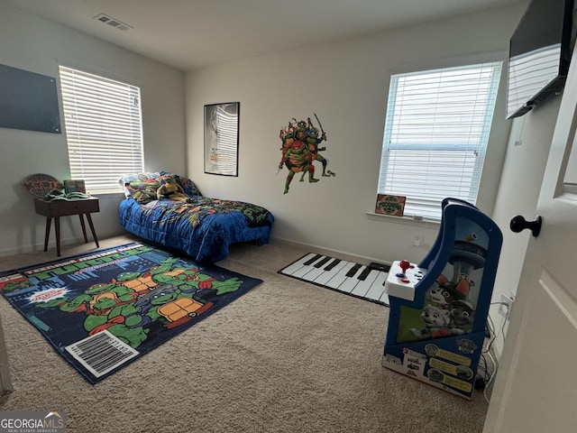 bedroom featuring carpet flooring