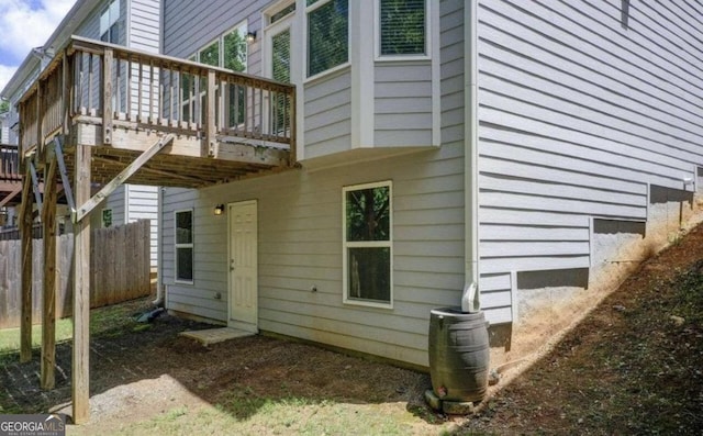 exterior space featuring a deck