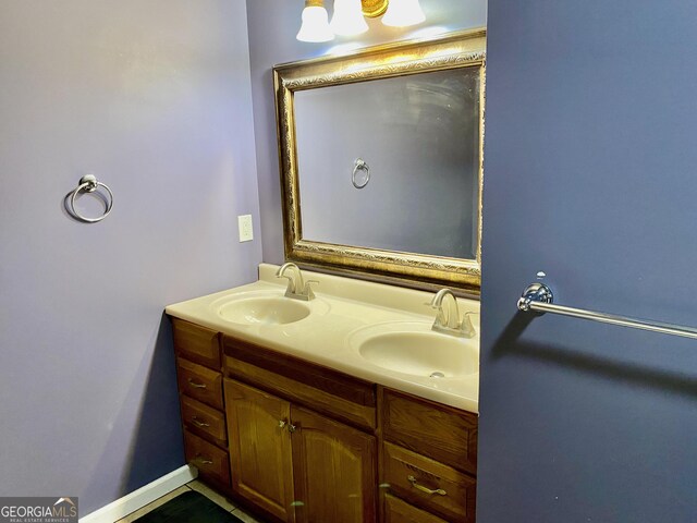 1832 Wayside Rd, Kingston, GA 30145 - bathroom with double vanity and a sink