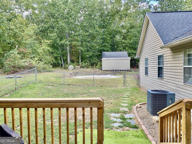 1832 Wayside Rd, Kingston, GA 30145 - view of yard with a fenced backyard and central air condition unit