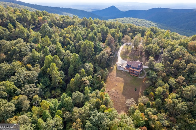 aerial view featuring a mountain view