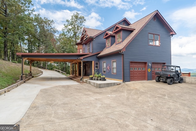 view of front facade with a garage