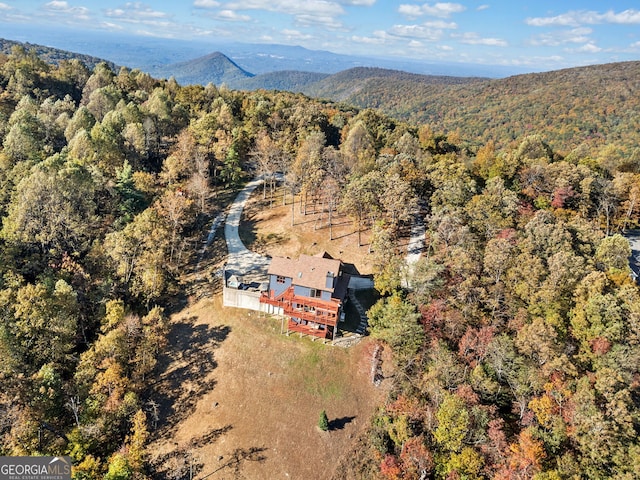 drone / aerial view with a mountain view