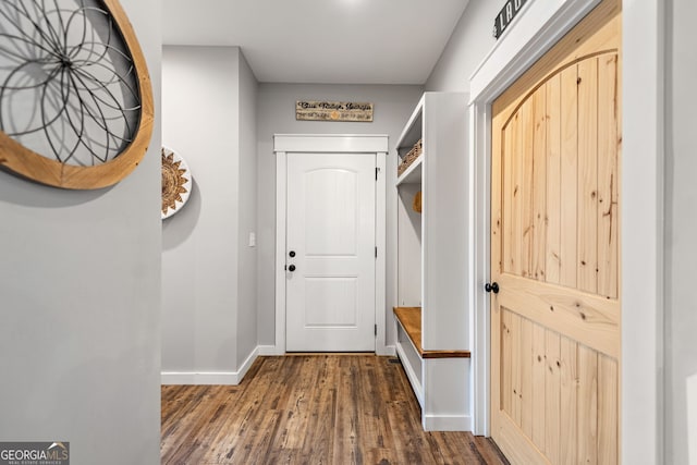 interior space featuring dark hardwood / wood-style flooring