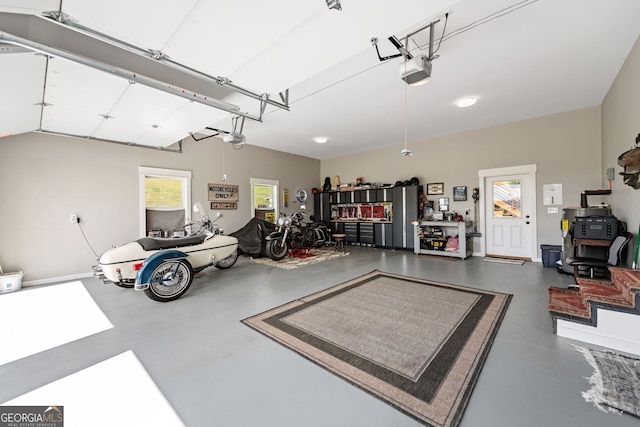 garage featuring a garage door opener