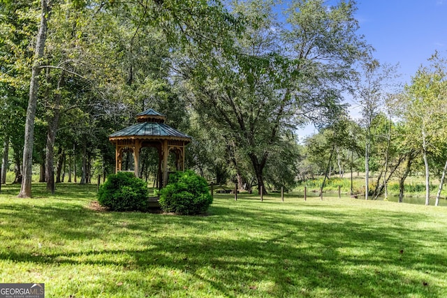 view of yard featuring a gazebo