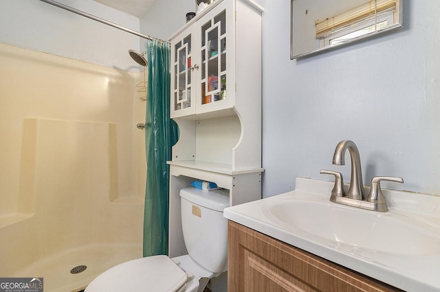 315 Watts Rd, Hiram, GA 30141 - full bath featuring vanity, toilet, and a stall shower