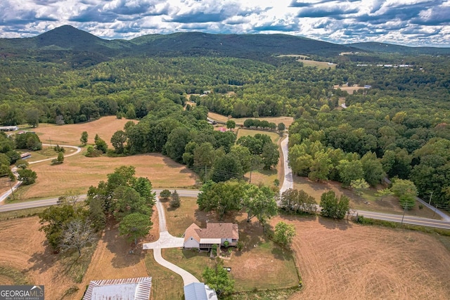 bird's eye view with a rural view