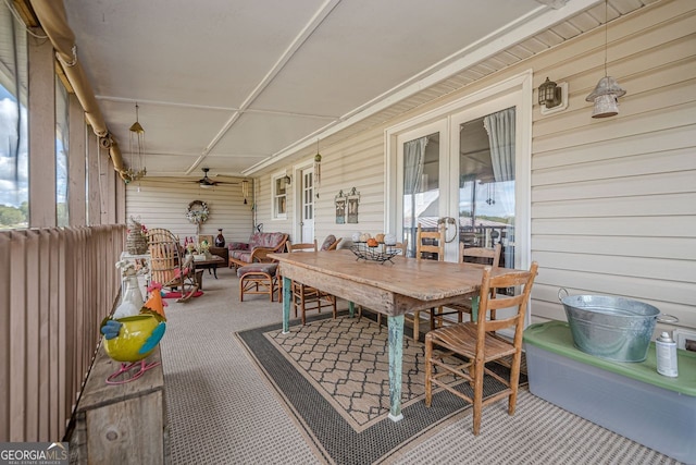 view of patio / terrace with ceiling fan