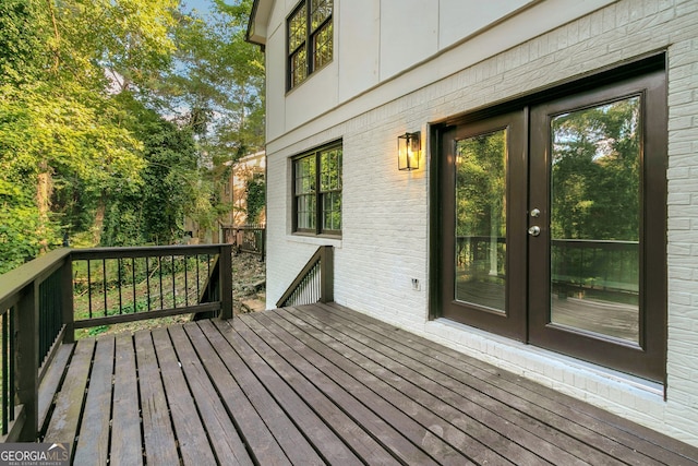 deck featuring french doors