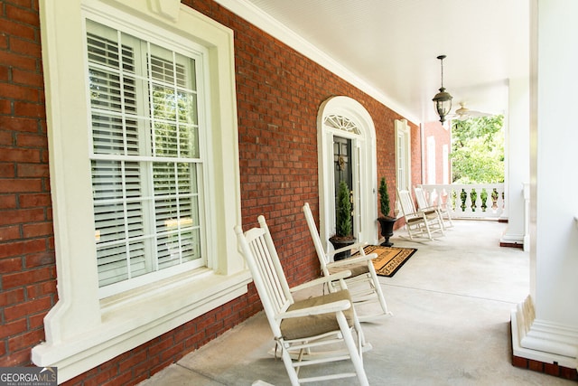 view of patio featuring covered porch