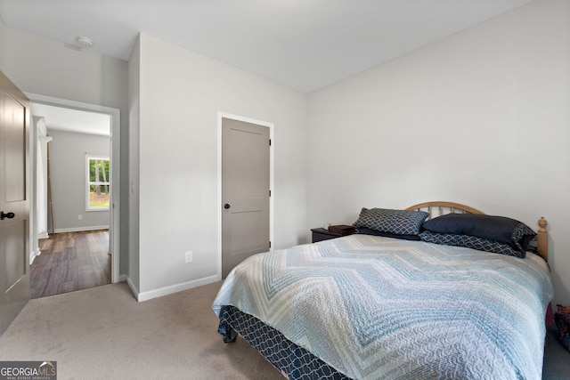 bedroom with carpet