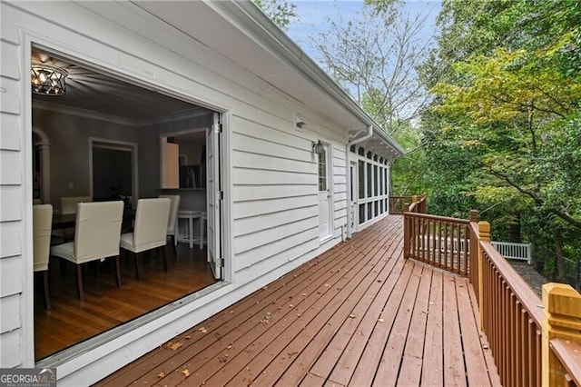 view of wooden deck