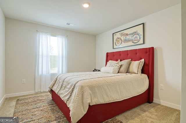 bedroom with carpet