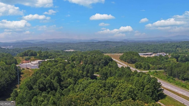 aerial view with a mountain view